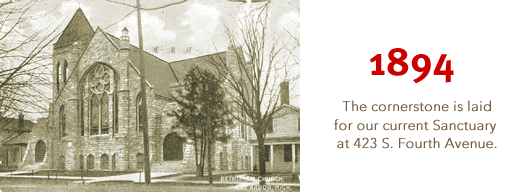 1894: Cornerstone laid for current scantuary