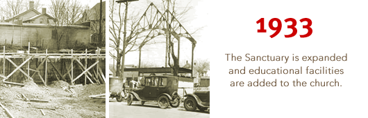 1933: Santuary expanded, education facilities added